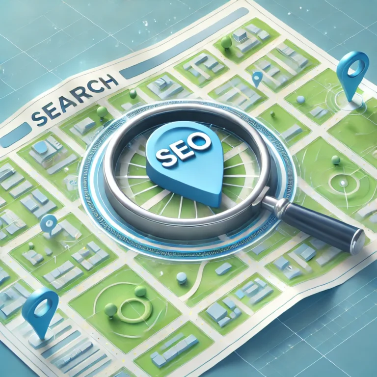 lokal SEO - illustreret ved kort over lokalområde